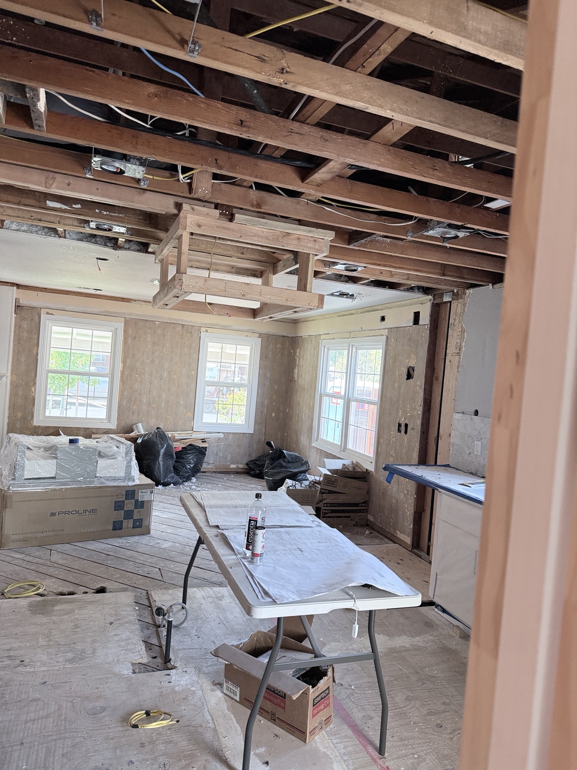 Large residential remodel prepared for a complete drywall package